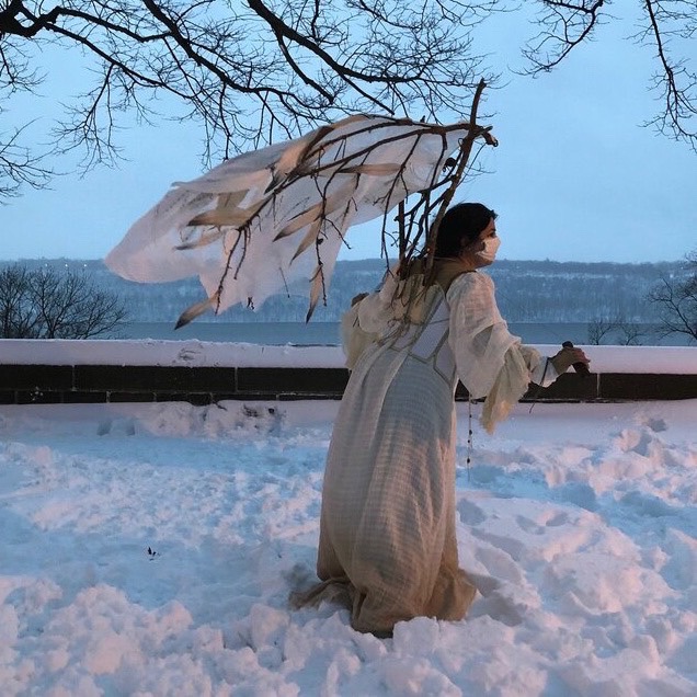 icarus trying out her wings.

caption is a quote from "To A Friend Whose Work Has Come To Triumph," by Anne Sexton